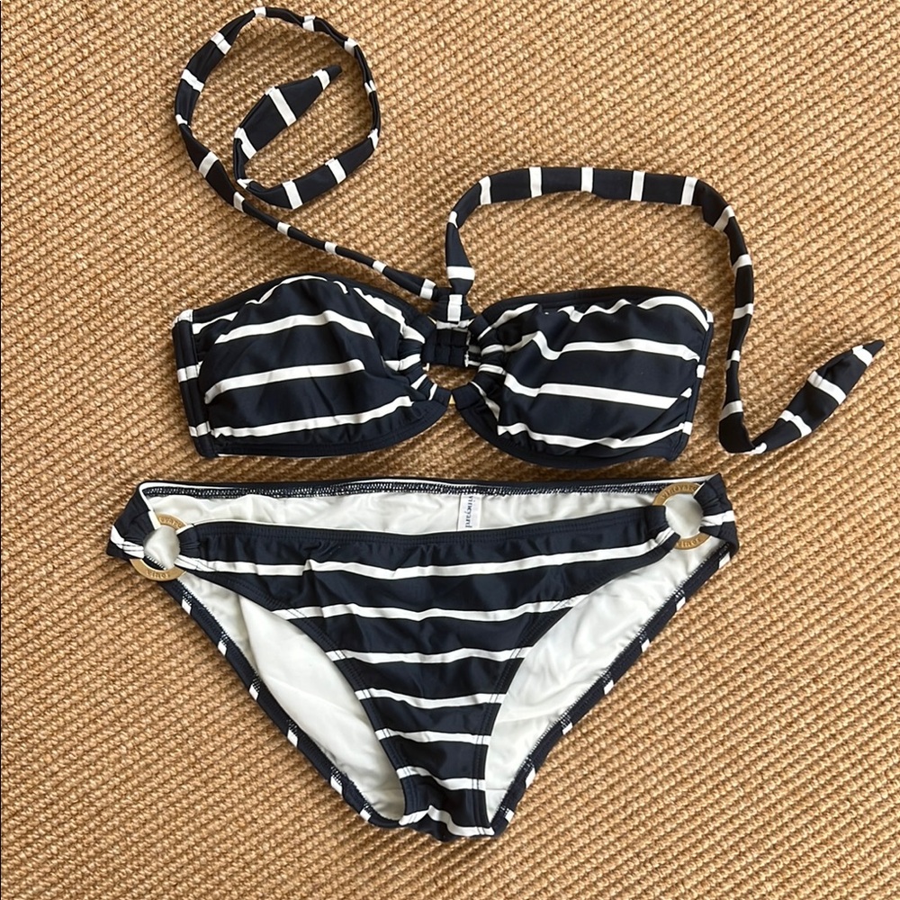 Vineyard Vines Navy + White Striped Bikini